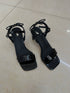 Back Bow Decor Buckle Open Toe Heels